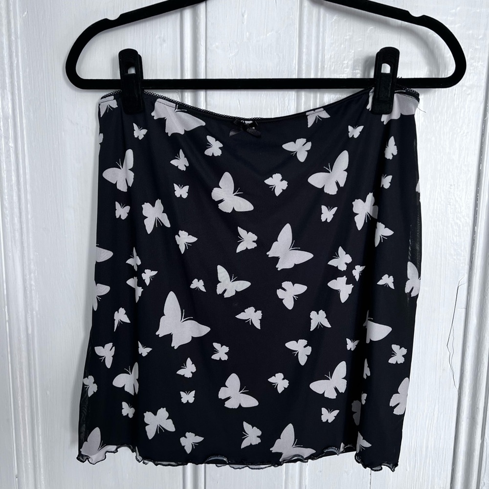 Wild Fable mesh butterfly print mini skirt XL